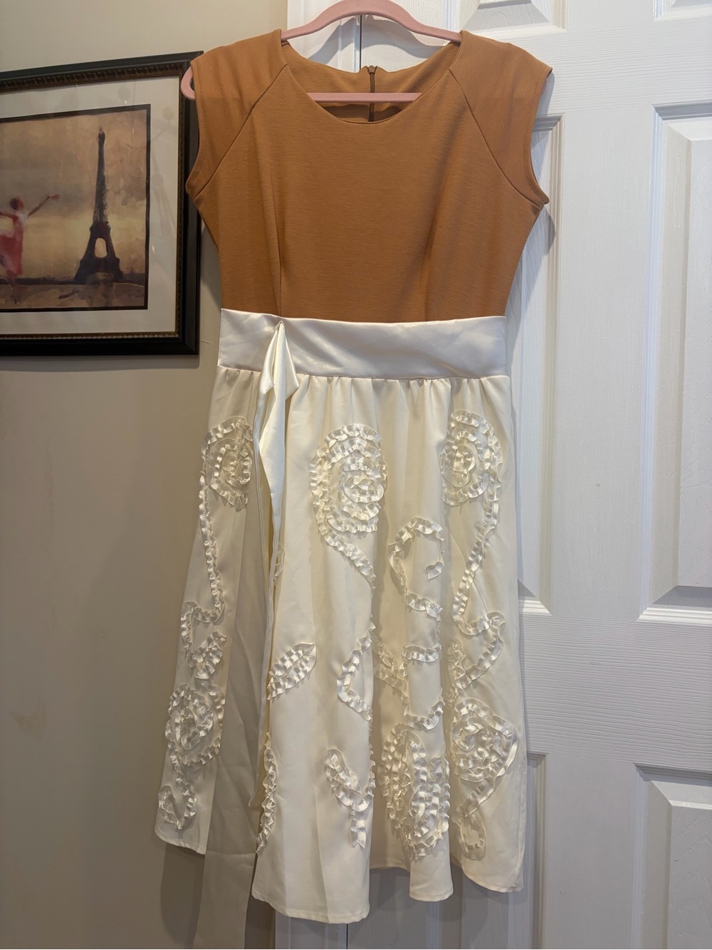 Shabby Apple Mustard and Cream Party Dress